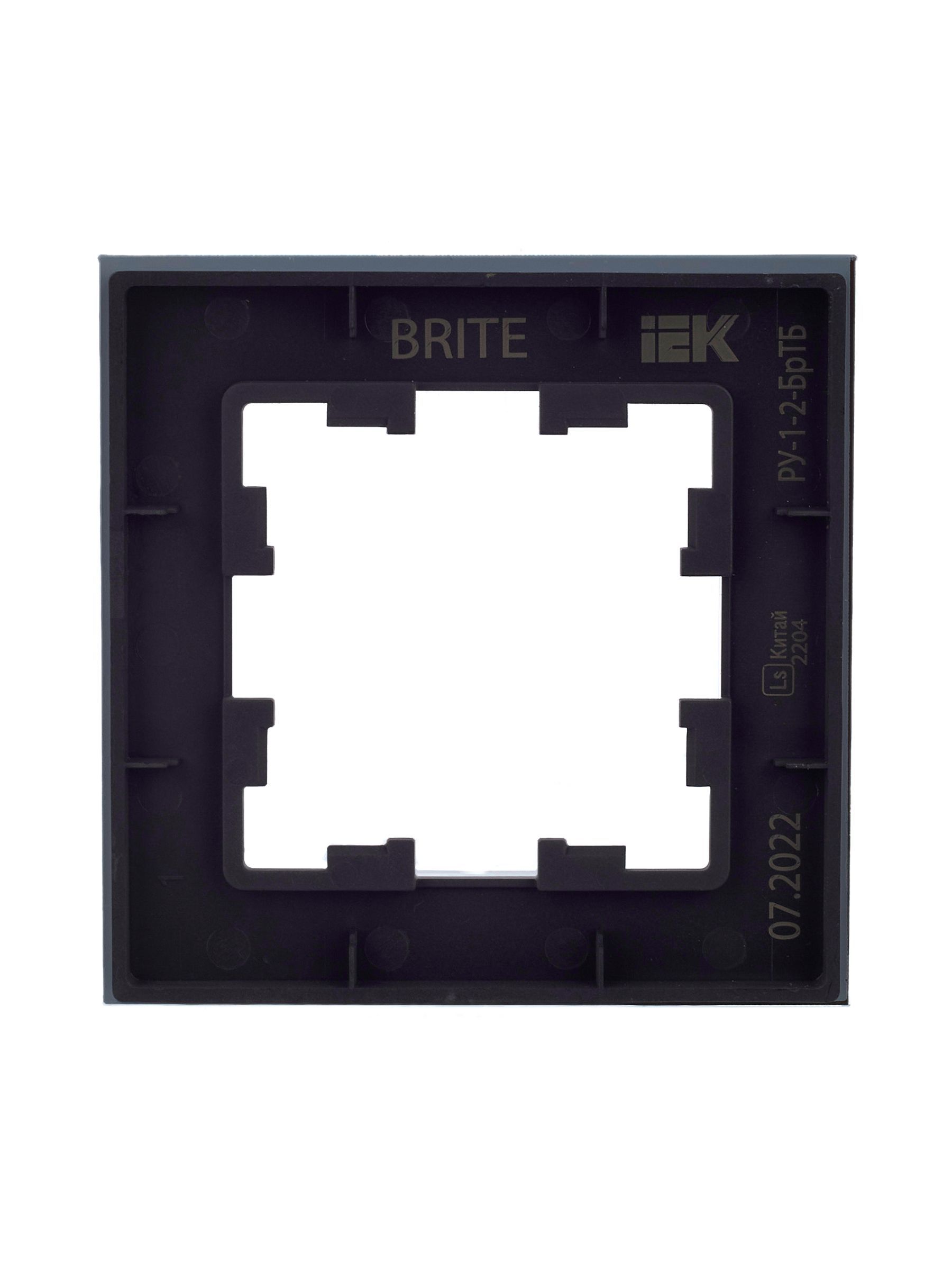BRITE Рамка 1 -местная РУ-1-2-БрТБ стекло темная бронза IEK - Фото 7