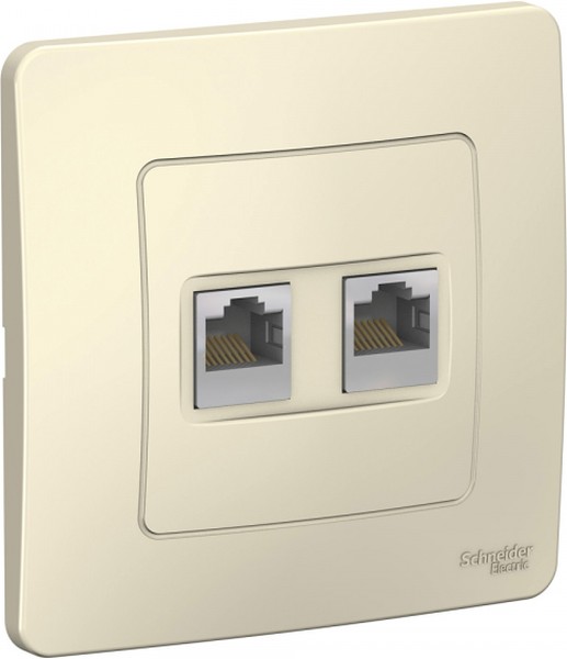 Розетка компьютерная 2-м СП Blanca RJ45 кат.5E молочн. SE BLNIS045452 - Фото 2