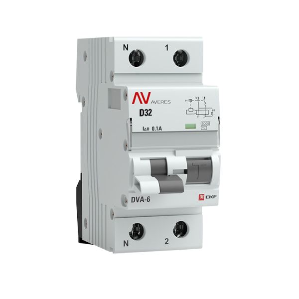 DVA-6 1P+N 32А (D) 100мА (AC) 6кА EKF AVERES