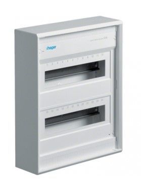 Щит открытой установки 24 места, винтовые клеммы, (370х305х96,5) IP-30 // Hager - Volta (Без двери