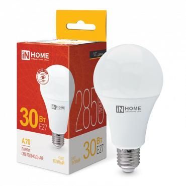 Лампа светодиодная LED-A70-VC 30Вт грушевидная 3000К тепл. бел. E27 2850лм 230В IN HOME 469061202412