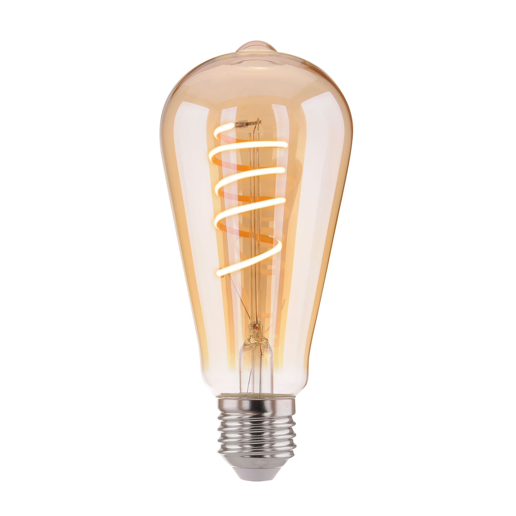 Лампа светодиодная филаментная ST64 8W 3300K E27 (тонированная) BLE2717 Elektrostandard - Фото 2