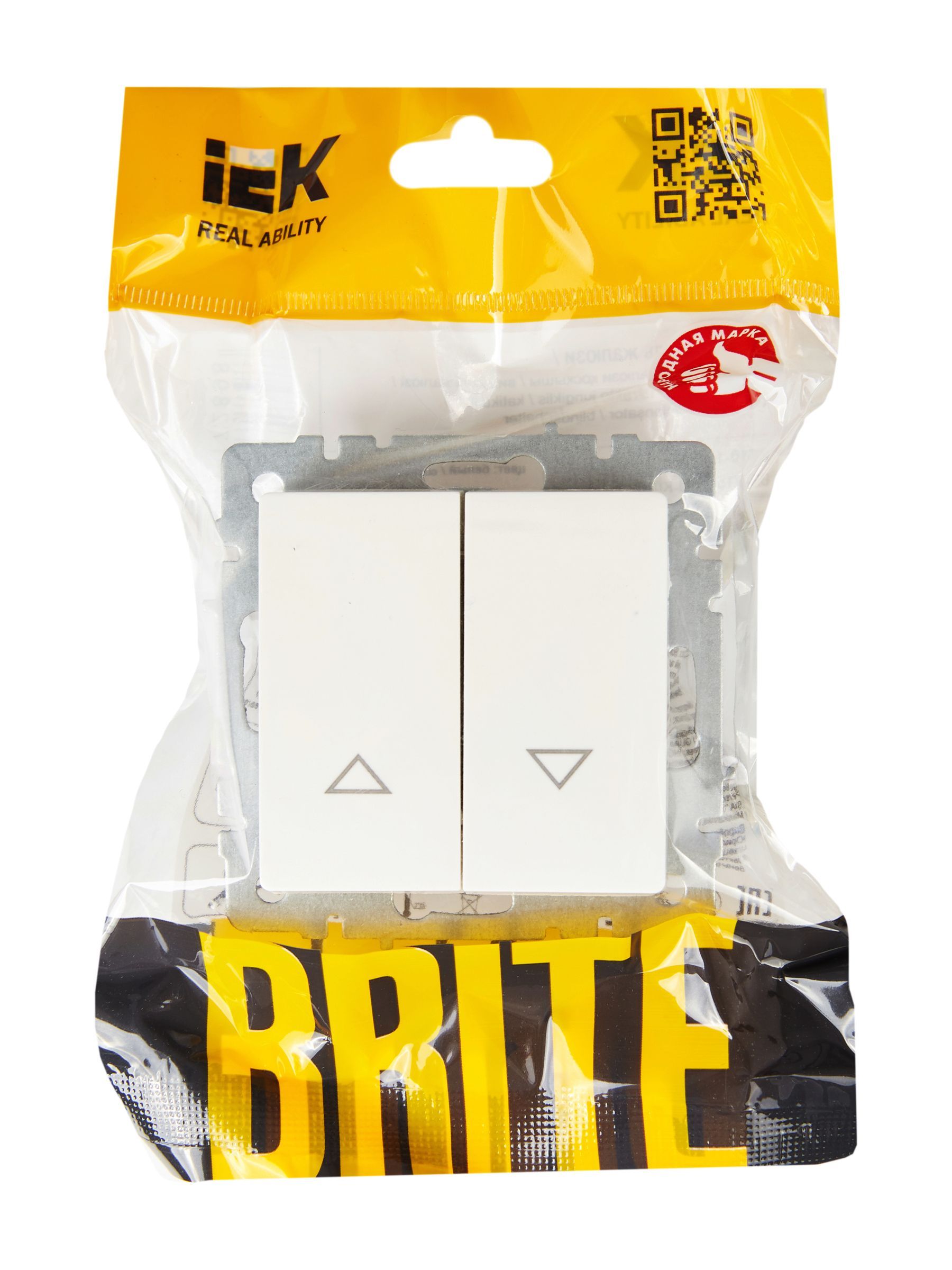 BRITE Выключатель жалюзи 10А ВС10-1-5-БрБ белый IEK - Фото 6