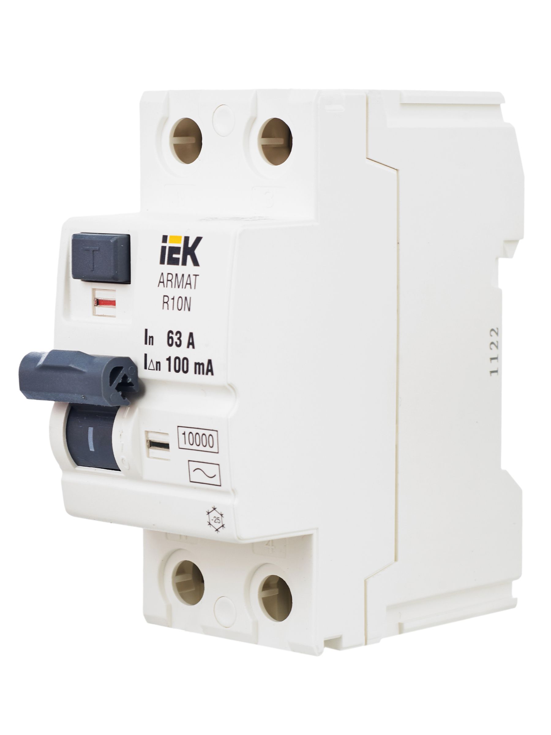 ARMAT Выключатель дифференциального тока R10N 2P 63А 100мА тип AC IEK - Фото 6