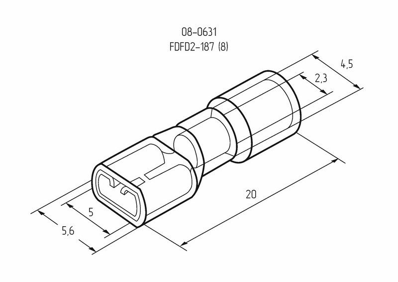 Клемма плоская полностью изолированная РППи-м 2.5-(4.8)/РпИмп 2-5-0,8 гнездо 5.6 мм 1.5-2.5 мм² REXANT - Фото 3
