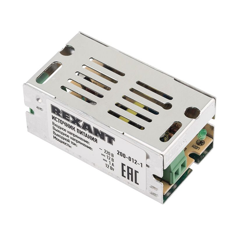 Источник питания 110-250 V AC/12 V DC 1 A 12 W с разъемами под винт, без влагозащиты (IP20) - Фото 3