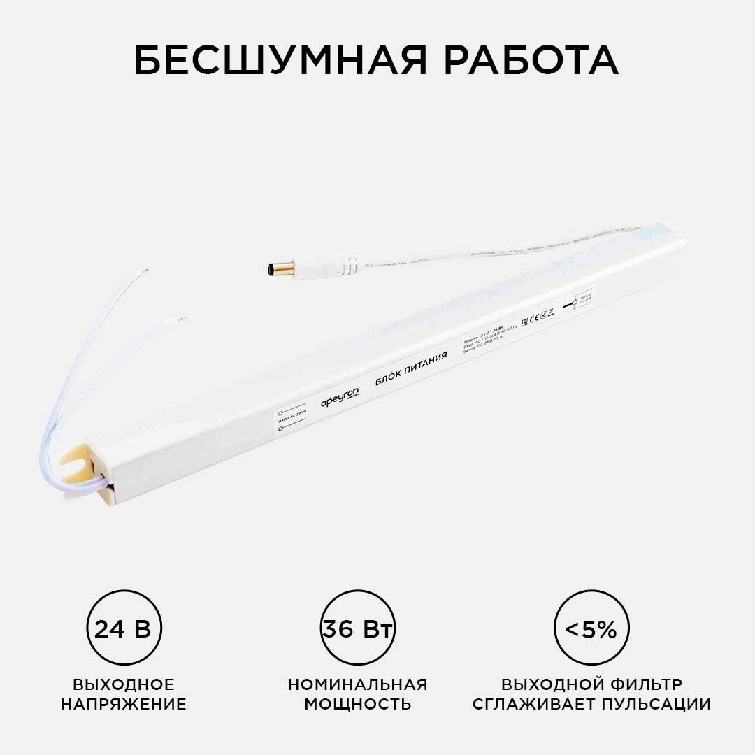 Блок питания 24В, (СТ), 36Вт, импульсный, IP20, 170-264В, 1,5А - Фото 4