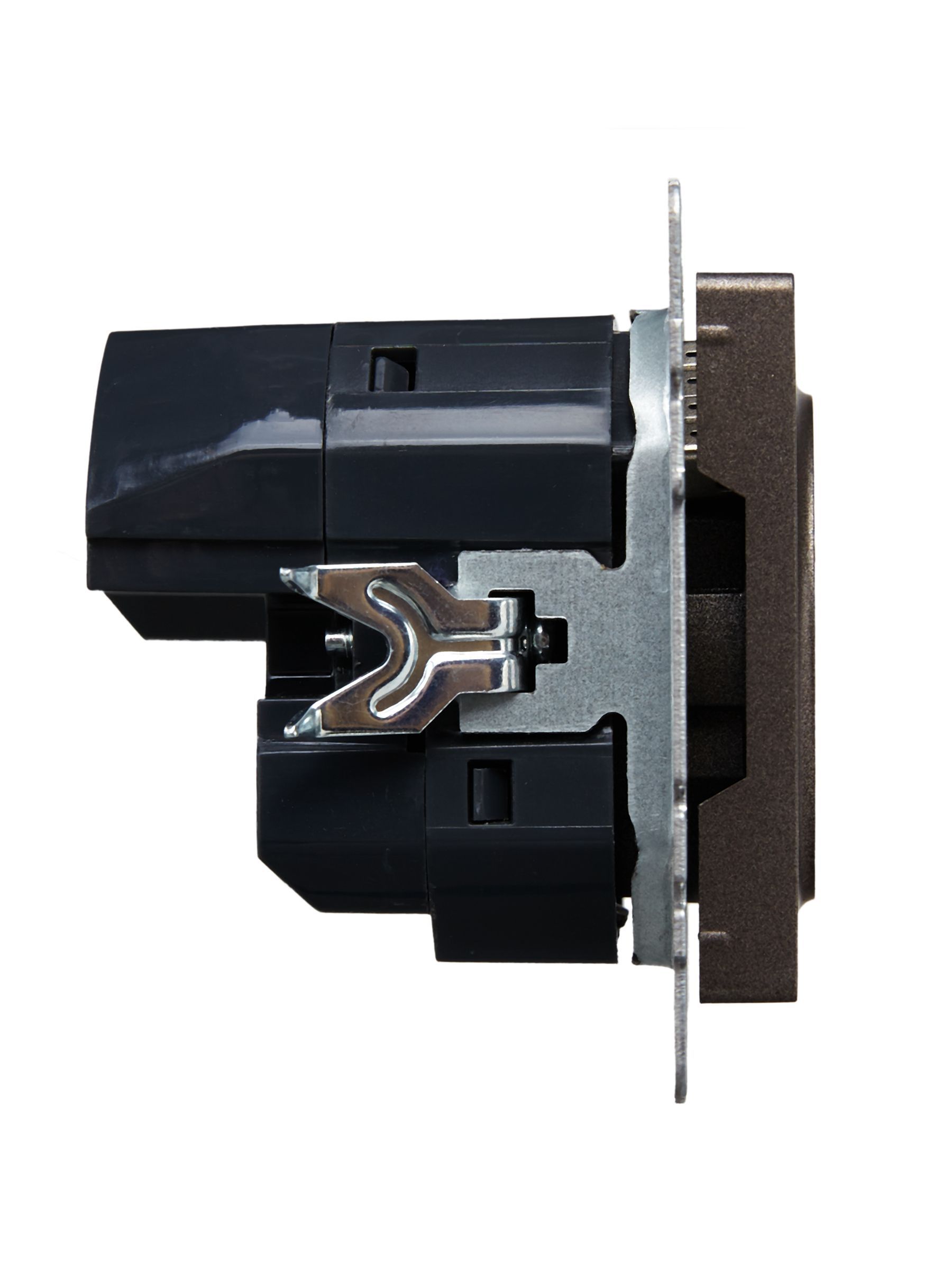 BRITE Розетка 1-местная с заземлением с защитными шторками 16А с USB A+A 5В 3,1А РЮш10-2-БрТБ темная бронза IEK - Фото 4