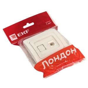 Лондон Розетка Phone 1-местная белая EKF - Фото 18