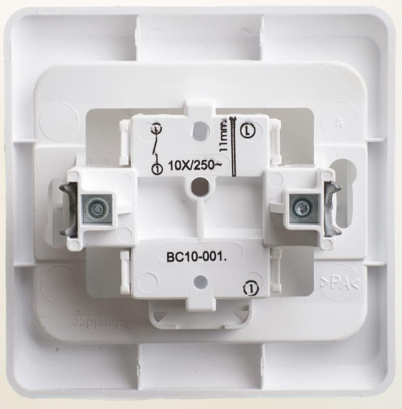 Выключатель 1-кл. СП Этюд 10А IP20 бел. SE BC10-001B - Фото 2