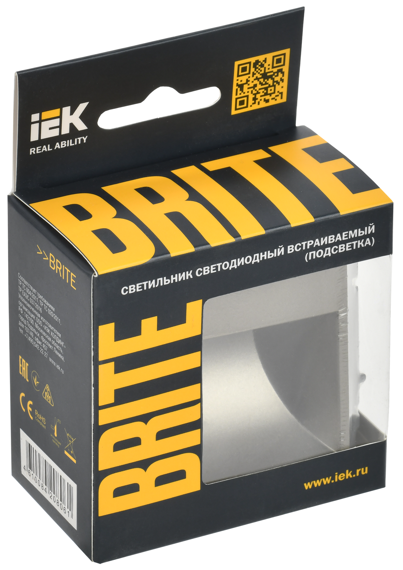 BRITE Подсветка светодиодная встраиваемая ПЛ20-БрШ шампань IEK - Фото 2