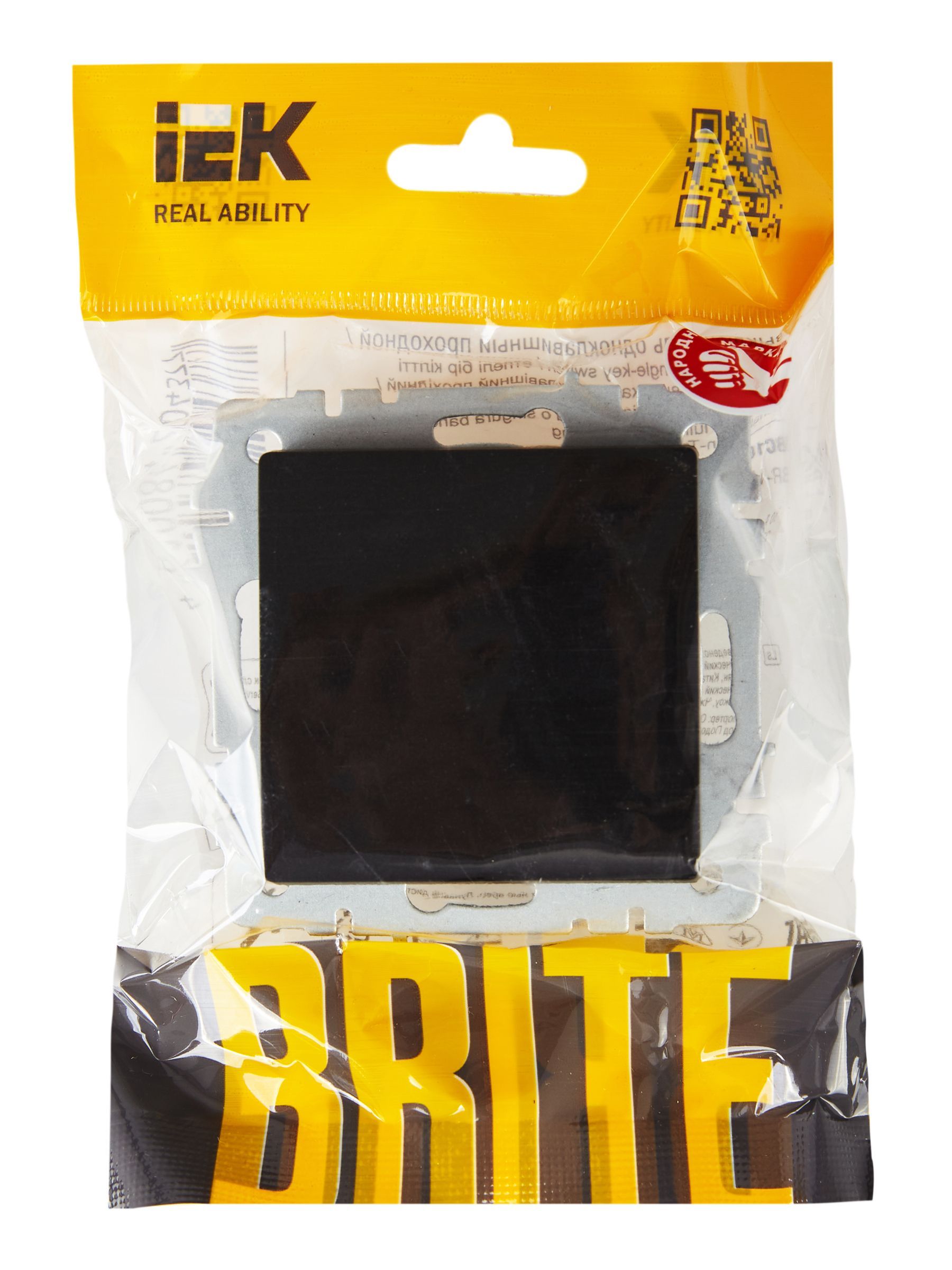 BRITE Выключатель 1-клавишный 10А ВС10-1-0-БрЧ черный IEK - Фото 5