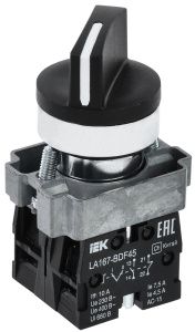 Переключатель LA167-BDF45 на 2 положения 1з+1р черный IEK