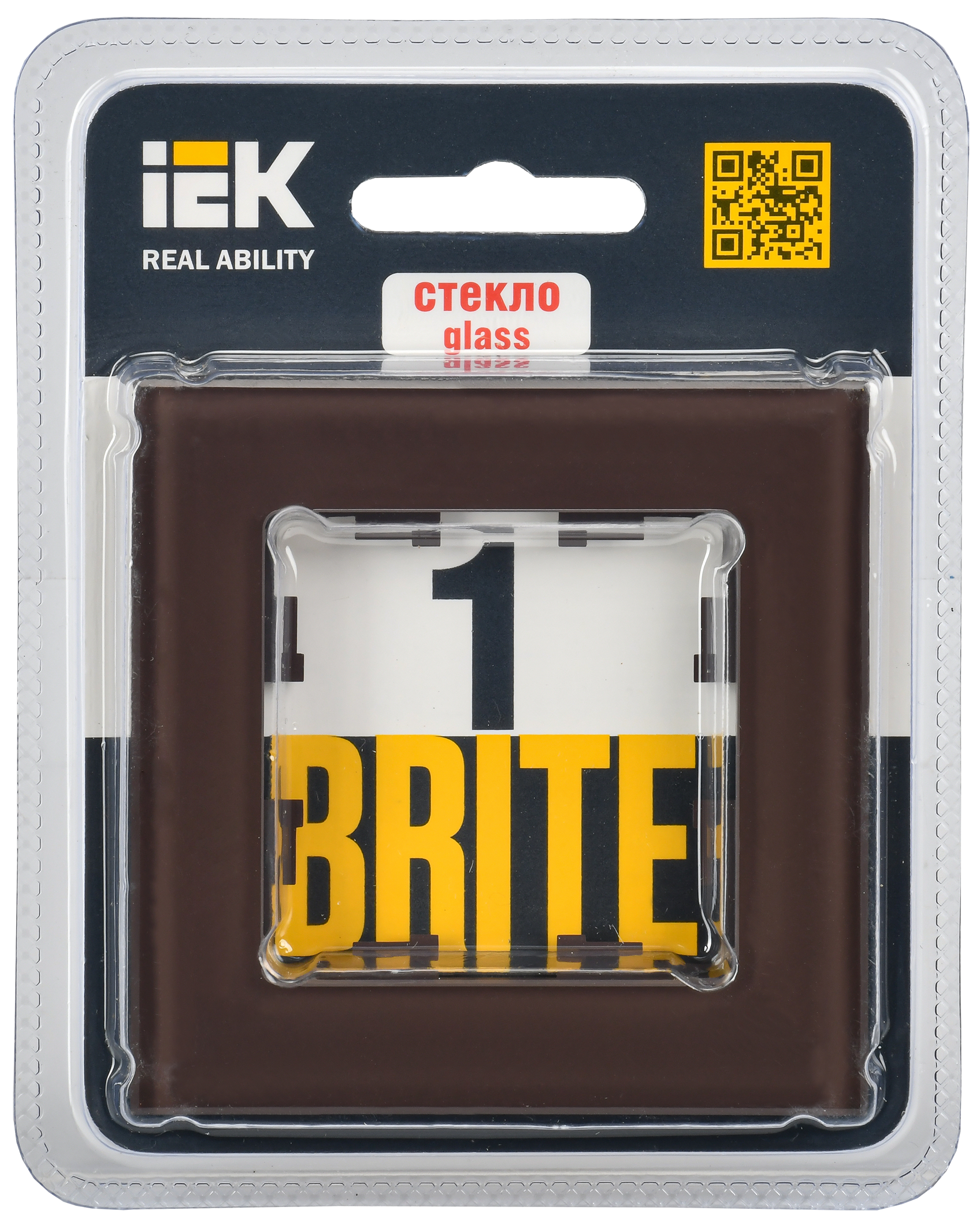 BRITE Рамка 1 -местная РУ-1-2-БрТБ стекло темная бронза IEK - Фото 2
