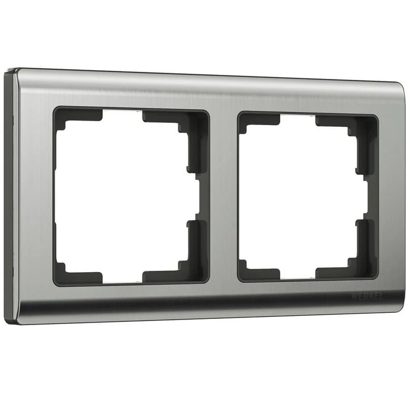 Рамка на 2 поста Metallic (глянцевый никель) Werkel