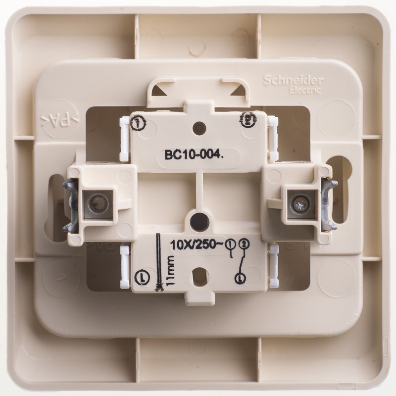 Переключатель проходной 1-кл. СП Этюд 10А IP20 крем. SE BC10-004K - Фото 3