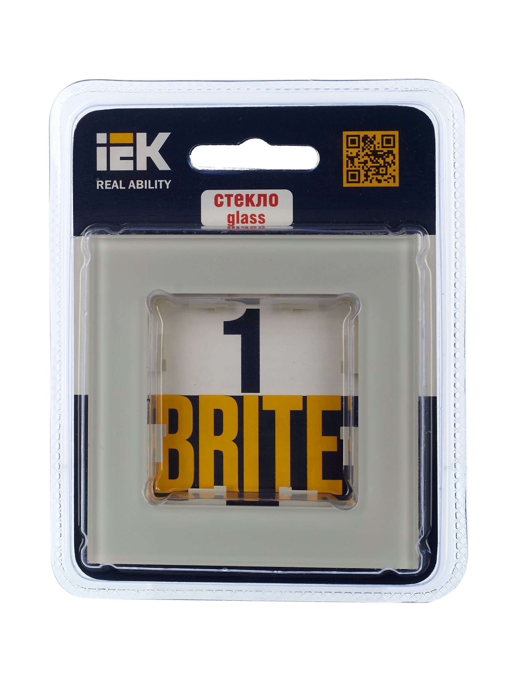 BRITE Рамка 1 -местная РУ-1-2-БрВа стекло ванильный IEK - Фото 8