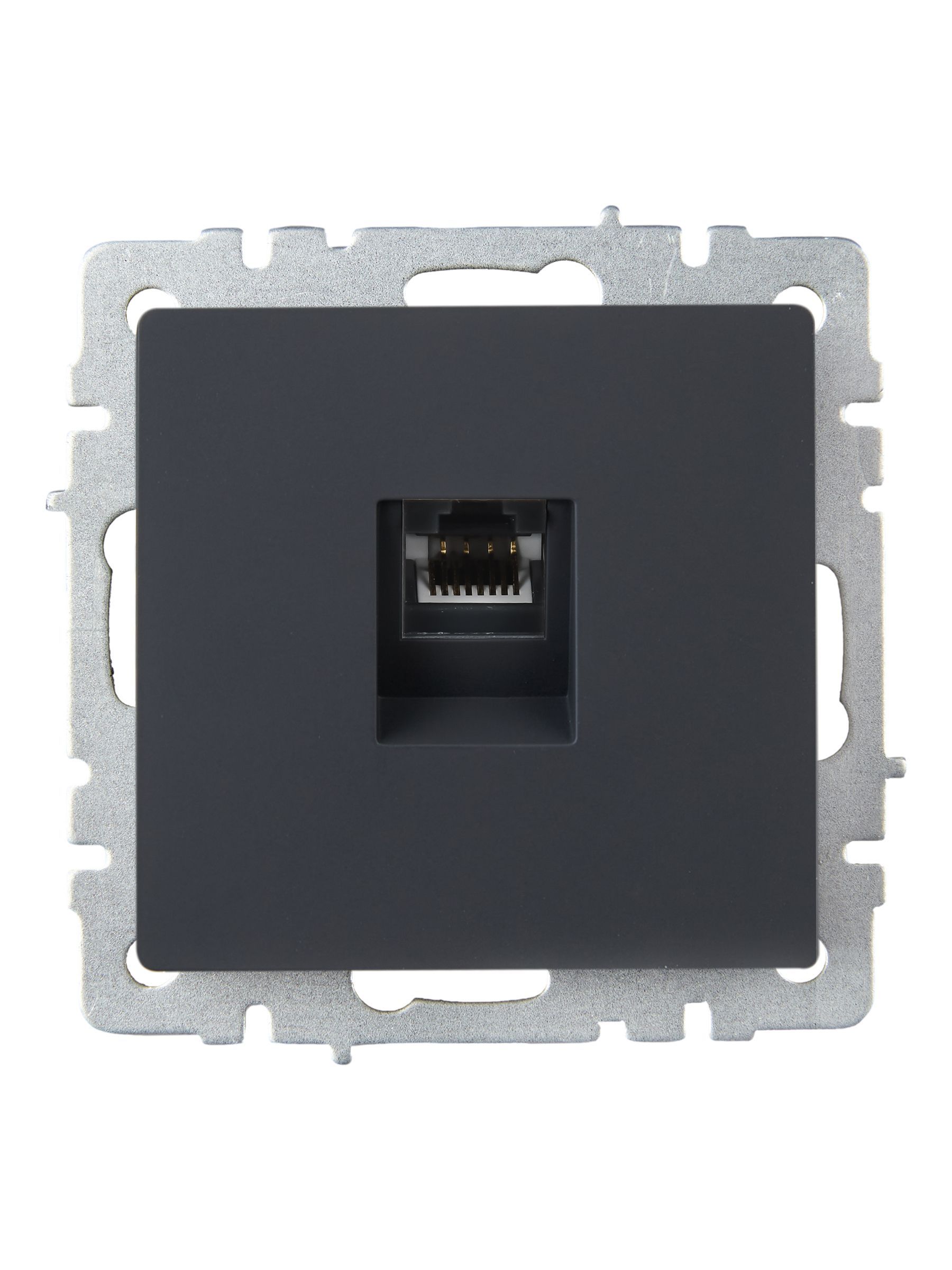 BRITE Розетка компьютерная RJ45 кат.5E РК10-БрГ графит IEK - Фото 6