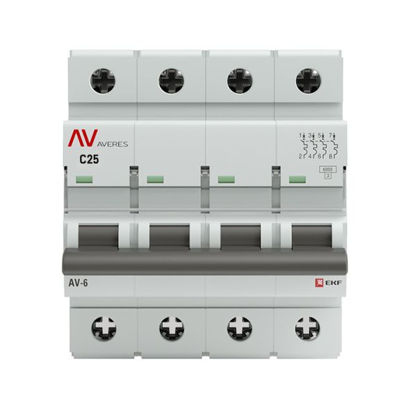 AV-6 4P 25A (C) 6kA EKF AVERES