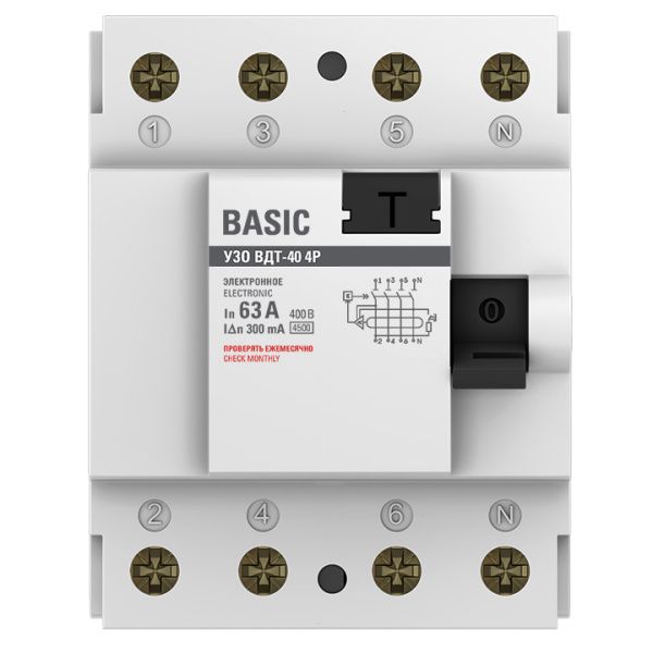 УЗО 4P 63А 300мА тип АС эл. Basic - Фото 5