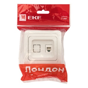 Лондон Розетка Phone 1-местная белая EKF - Фото 21