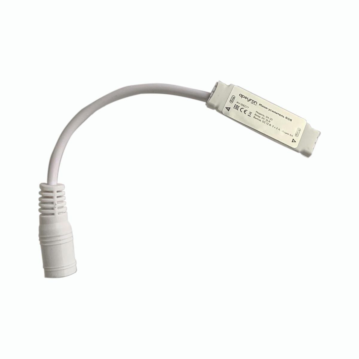 Мини-усилитель RGB, 12 В, 72 Вт, 2А/канал (6А общ.), б/пульта