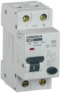 Автоматический выключатель дифференциального тока АВДТ32 C32 GENERICA MAD25-5-032-C-30