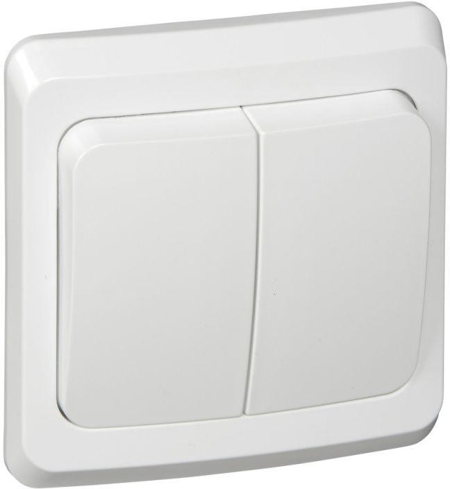 Выключатель 2-кл. СП Этюд 10А IP20 с подсветкой бел. SE BC10-006B