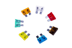 Набор автомобильных предохранителей Стандарт, в пластиковой коробке (100 шт) REXANT 80-7024