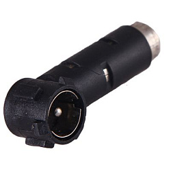 Переходник автоантенны, штекер Европа - гнездо Азия, угловой, пластик, тип-1 REXANT 16-0431