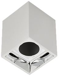 LIGHTING Светильник 4112 накладной потолочный под лампу GU10 белый/хром пластик IEK LT-UPB0-4112-GU10-1-K23