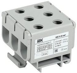 Клемма вводная силовая КВС 6-50мм2 3х-рядная серая IEK YZN14-050-K03