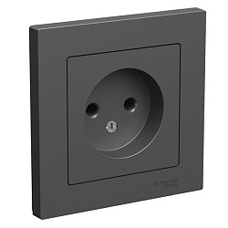 Розетка AtlasDesign без заземл. 16А в сборе базальт SE ATN001440 1741203