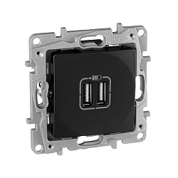 ETIKA Розетка USB A+A 15Вт антрацит 672694
