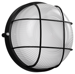 Светильник НПП1302 круг с решеткой 60Вт IP54 черный IEK LNPP0-1302-1-060-K02