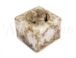 Розетка ретро фарфоровая, двухполюсная, с заземляющим контактом, коллекция "QUADRA" , цвет - дворцов GE80301-19