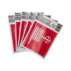 Наклейка знак пожарной безопасности "Пожарный кран" с хедером; 100*100 мм REXANT 56-0054-3