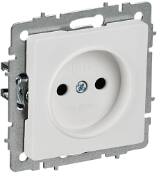 BRITE Розетка 1-местная без заземления без защитных шторок 10А РС10-1-0-БрАБ арктический белый IEK BR-R10-10-K91