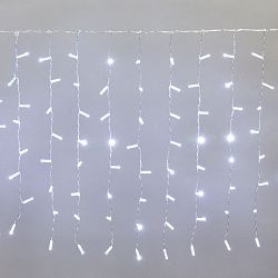 Гирлянда светодиодная Занавес 2x0,8м 160 LED БЕЛЫЙ прозрачный ПВХ IP65 постоянное свечение 230В нужен блок 303-500-1 NEON-NIGHT 235-105