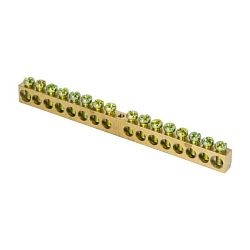 Шина PEN "ноль-земля" (8x12мм) 16 отв. латунь крепеж по центру EKF sn0-125-16-c