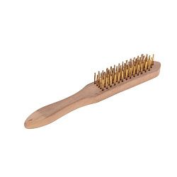 Щетка по металлу с деревянной ручкой, 5 рядов, 280мм KRANZ KR-91-1258