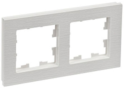 BRITE Рамка 2-местная РУ-2-Бр белый рифленый IEK BR-M22-51-K01