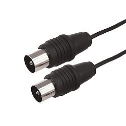 ВЧ кабель ТВ штекер - ТВ штекер, 20м, черный REXANT 17-5028