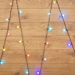 Гирлянда Шарики Ø18мм, 5м, темно-зеленый ПВХ, 30 диодов, цвет RGB 303-549