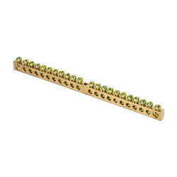 Шина PEN "ноль-земля" (6x9мм) 22 отв. латунь крепеж по центру EKF sn0-63-22