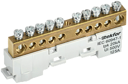 TEKFOR Шина L "фаза" неизолированная на универсальном держателе 8х12-10-Ср IEK TF-NN20-10-DL-K03