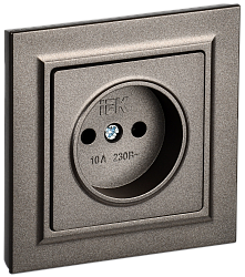 BRITE Розетка 1-местная без заземления без защитных шторок 10А в сб. РСР10-1-0-БрТБ темная бронза IEK BR-R10-10-K45-F