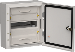 TITAN 5 Корпус металлический ЩРн-12 (1х12) 335х310х140мм IP54 серый (одна дверь) IEK TI5-50-N-012-54-7035