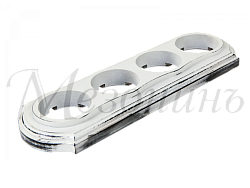 Рамка  четырехместная "Элегант" , цвет - белый прованс, ТМ "МезонинЪ" GE70704-37 GE70704-37