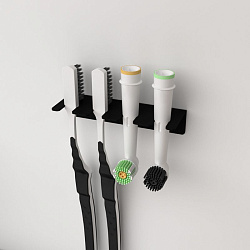 Держатель для хранения зубных щеток и насадок, монтаж без сверления, черный REXANT 38-0695